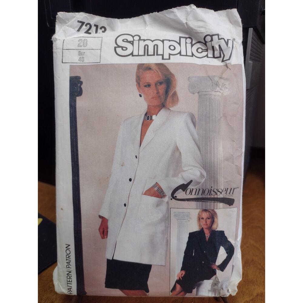 Vintage Simplicity Pattern 7213 Misses' Skirt & Lined Dress or Jacket‎ (1985)
